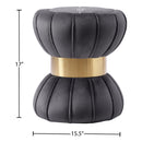  Color_Gold/ Grey -- Vino Grey Velvet Upholstered Stool IMAGE 3