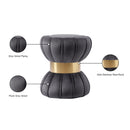  Color_Gold/ Grey -- Vino Grey Velvet Upholstered Stool IMAGE 4