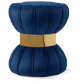  Color_Gold/ Navy -- Vino Navy Velvet Upholstered Stool IMAGE 1