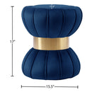  Color_Gold/ Navy -- Vino Navy Velvet Upholstered Stool IMAGE 3