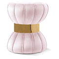  Color_Gold/ Pink -- Vino Pink Velvet Upholstered Stool IMAGE 1