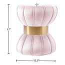  Color_Gold/ Pink -- Vino Pink Velvet Upholstered Stool IMAGE 3