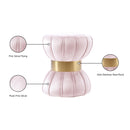  Color_Gold/ Pink -- Vino Pink Velvet Upholstered Stool IMAGE 4