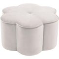 Meridian Daisy Fabric Ottoman 172Cream IMAGE 1