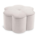  Manufacturer Color_Cream -- Meridian Daisy Fabric Ottoman IMAGE 1