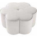  Manufacturer Color_Cream -- Meridian Daisy Fabric Ottoman IMAGE 3