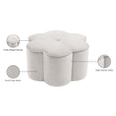  Manufacturer Color_Cream -- Meridian Daisy Fabric Ottoman IMAGE 5