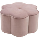 Meridian Daisy Fabric Ottoman 172Pink IMAGE 1