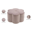  Manufacturer Color_Pink -- Daisy Pink Velvet Upholstered Ottoman IMAGE 5