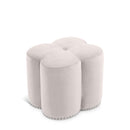  Manufacturer Color_Cream -- Meridian Clover Fabric Ottoman IMAGE 1