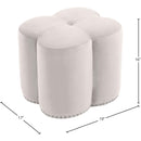  Manufacturer Color_Cream -- Meridian Clover Fabric Ottoman IMAGE 4