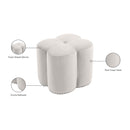  Manufacturer Color_Cream -- Meridian Clover Fabric Ottoman IMAGE 5