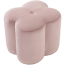  Manufacturer Color_Pink -- Clover Pink Velvet Upholstered Stool IMAGE 3