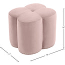  Manufacturer Color_Pink -- Clover Pink Velvet Upholstered Stool IMAGE 4