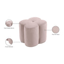  Manufacturer Color_Pink -- Clover Pink Velvet Upholstered Stool IMAGE 5