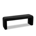 Color_Black -- Meridian Minimalist Velvet Upholstered Bench IMAGE 1