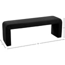  Color_Black -- Meridian Minimalist Velvet Upholstered Bench IMAGE 6