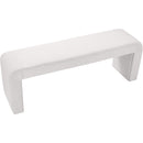  Color_Cream -- Minimalist Cream Velvet Upholstered Bench IMAGE 3