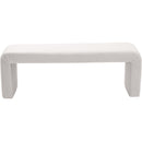  Color_Cream -- Minimalist Cream Velvet Upholstered Bench IMAGE 4