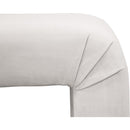  Color_Cream -- Minimalist Cream Velvet Upholstered Bench IMAGE 5