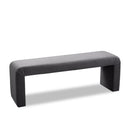  Color_Grey -- Minimalist Grey Velvet Upholstered Bench IMAGE 1