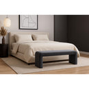 Color_Grey -- Minimalist Grey Velvet Upholstered Bench IMAGE 2
