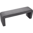  Color_Grey -- Minimalist Grey Velvet Upholstered Bench IMAGE 3