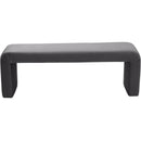  Color_Grey -- Minimalist Grey Velvet Upholstered Bench IMAGE 4