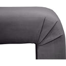  Color_Grey -- Minimalist Grey Velvet Upholstered Bench IMAGE 5