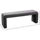  Color_Grey -- Minimalist Grey Velvet Upholstered Bench IMAGE 6