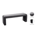  Color_Grey -- Minimalist Grey Velvet Upholstered Bench IMAGE 7