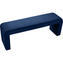  Color_Navy -- Minimalist Navy Velvet Upholstered Bench IMAGE 3