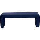  Color_Navy -- Minimalist Navy Velvet Upholstered Bench IMAGE 4