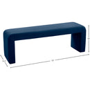  Color_Navy -- Minimalist Navy Velvet Upholstered Bench IMAGE 6