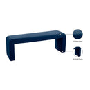  Color_Navy -- Minimalist Navy Velvet Upholstered Bench IMAGE 7