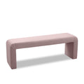  Color_Pink -- Minimalist Pink Velvet Upholstered Bench IMAGE 1