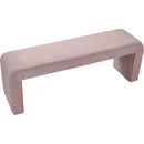  Color_Pink -- Minimalist Pink Velvet Upholstered Bench IMAGE 3