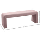  Color_Pink -- Minimalist Pink Velvet Upholstered Bench IMAGE 6