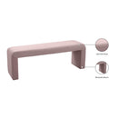  Color_Pink -- Minimalist Pink Velvet Upholstered Bench IMAGE 7
