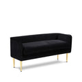  Color_Black/ Gold -- Meridian Audrey Velvet Upholstered Bench IMAGE 1