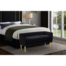  Color_Black/ Gold -- Meridian Audrey Velvet Upholstered Bench IMAGE 2