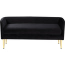  Color_Black/ Gold -- Meridian Audrey Velvet Upholstered Bench IMAGE 3