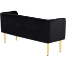  Color_Black/ Gold -- Meridian Audrey Velvet Upholstered Bench IMAGE 4
