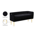  Color_Black/ Gold -- Meridian Audrey Velvet Upholstered Bench IMAGE 6