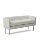  Color_Cream/ Gold -- Audrey Cream Velvet Upholstered Bench IMAGE 1