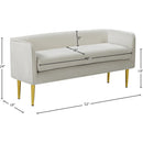 Meridian Audrey Cream Velvet Bench IMAGE 5