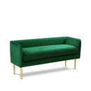  Color_Gold/ Green -- Audrey Green Velvet Upholstered Bench IMAGE 1
