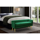  Color_Gold/ Green -- Audrey Green Velvet Upholstered Bench IMAGE 2