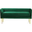  Color_Gold/ Green -- Audrey Green Velvet Upholstered Bench IMAGE 3