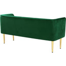  Color_Gold/ Green -- Audrey Green Velvet Upholstered Bench IMAGE 4